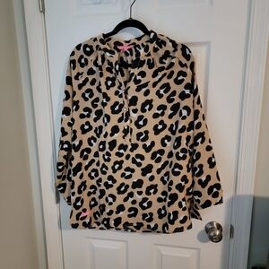 NWT Simply Southern Leopard Print Blouse